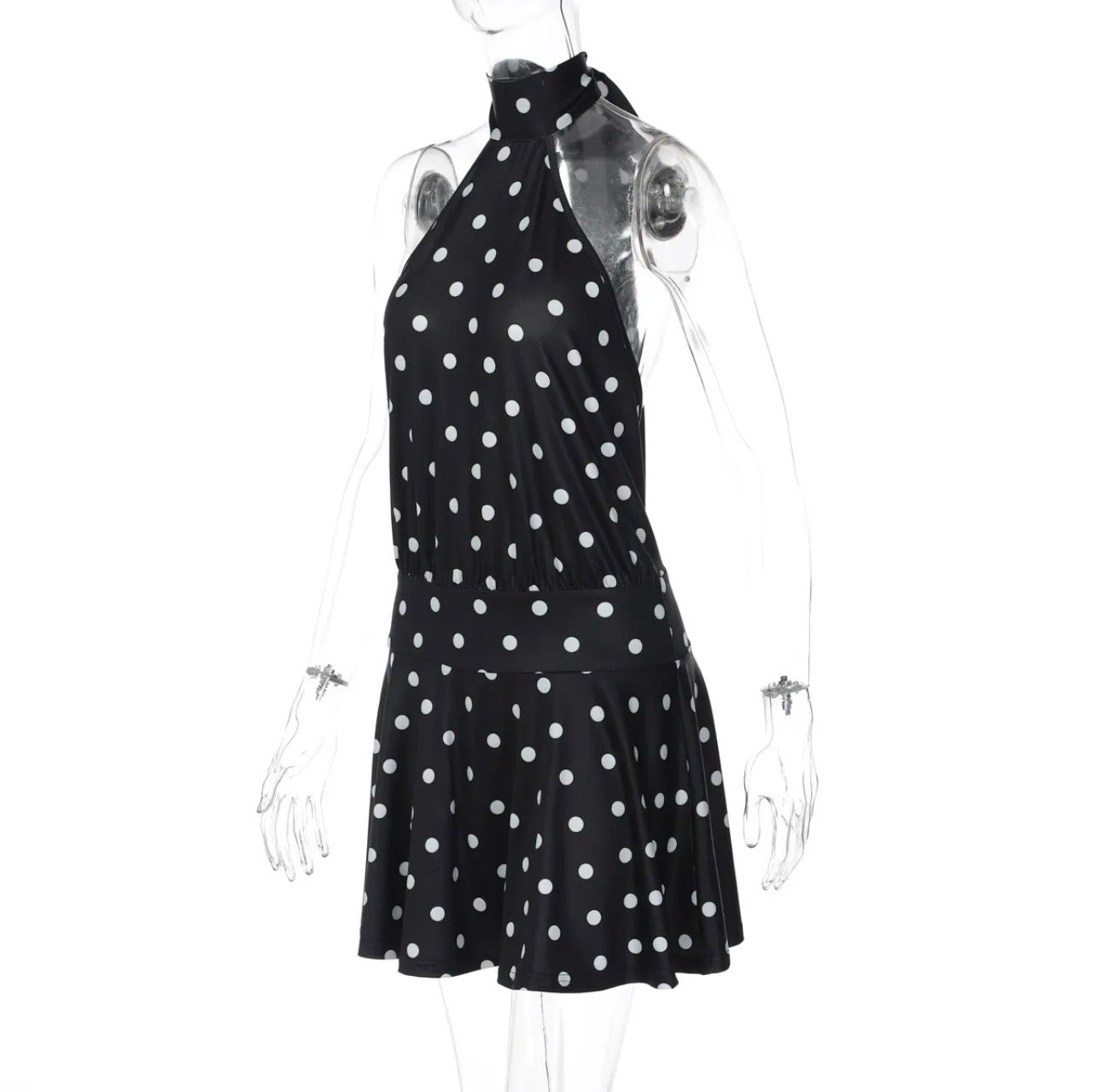 Vestido puntos halter