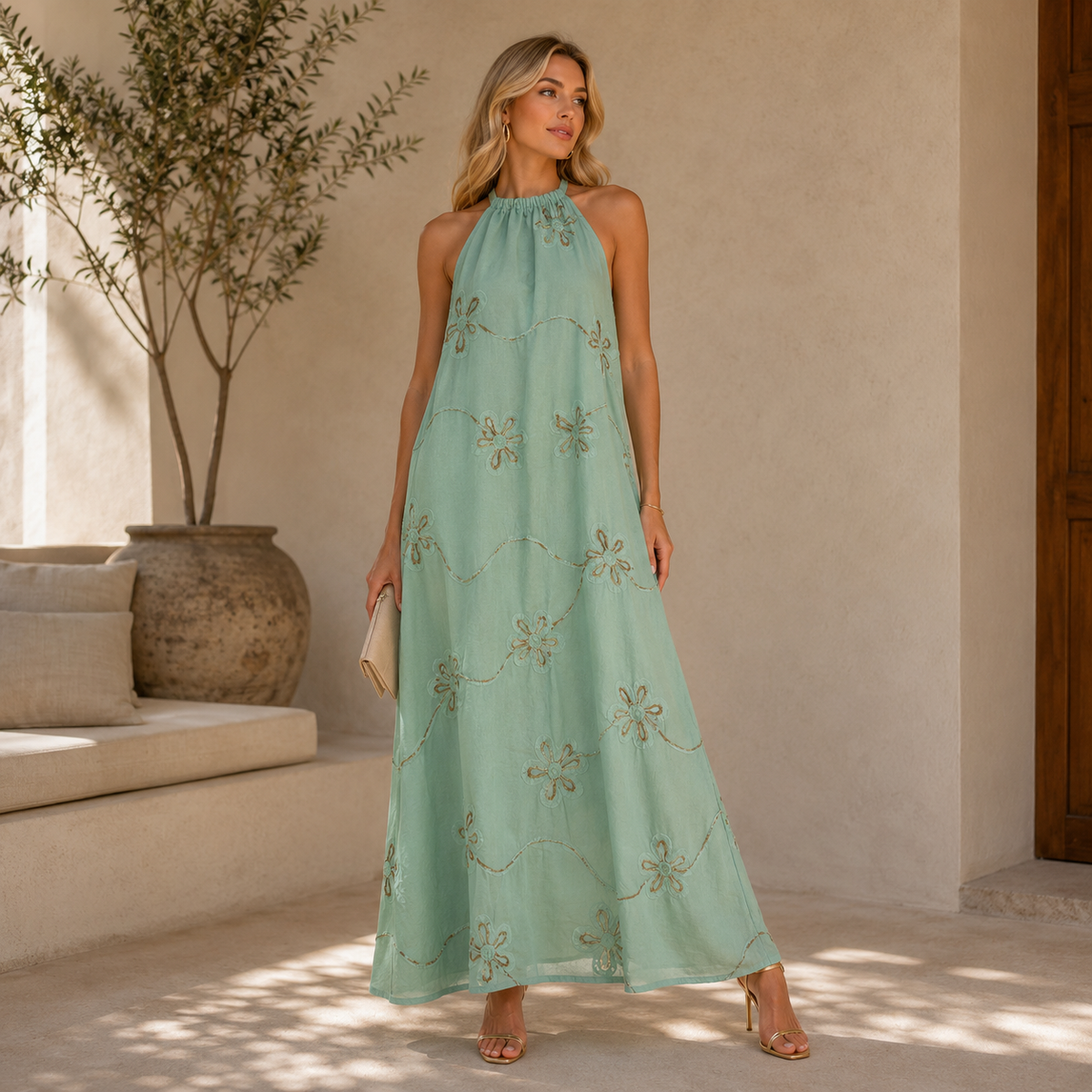 Vestido Halter Aqua