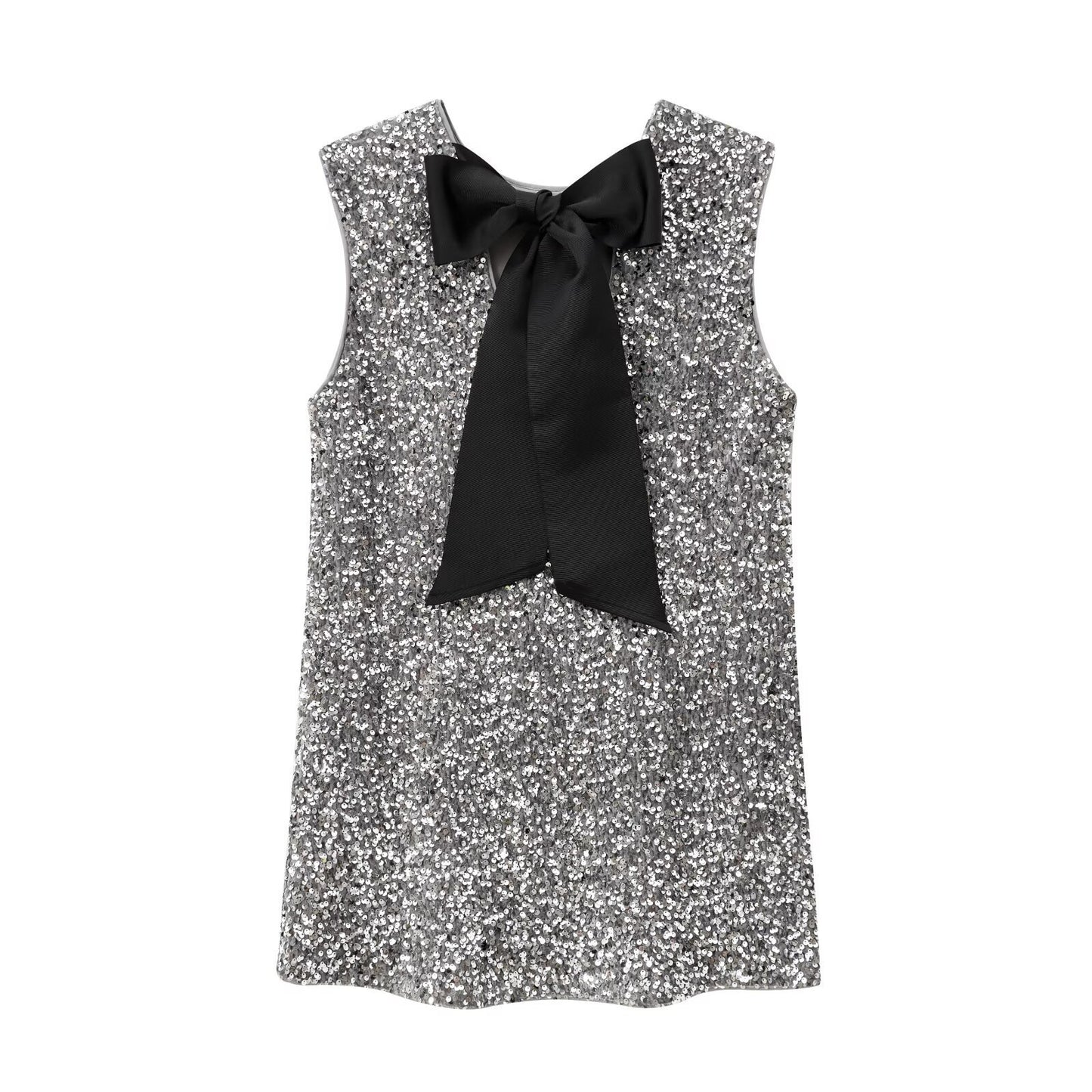 Vestido lentejuelas lazo