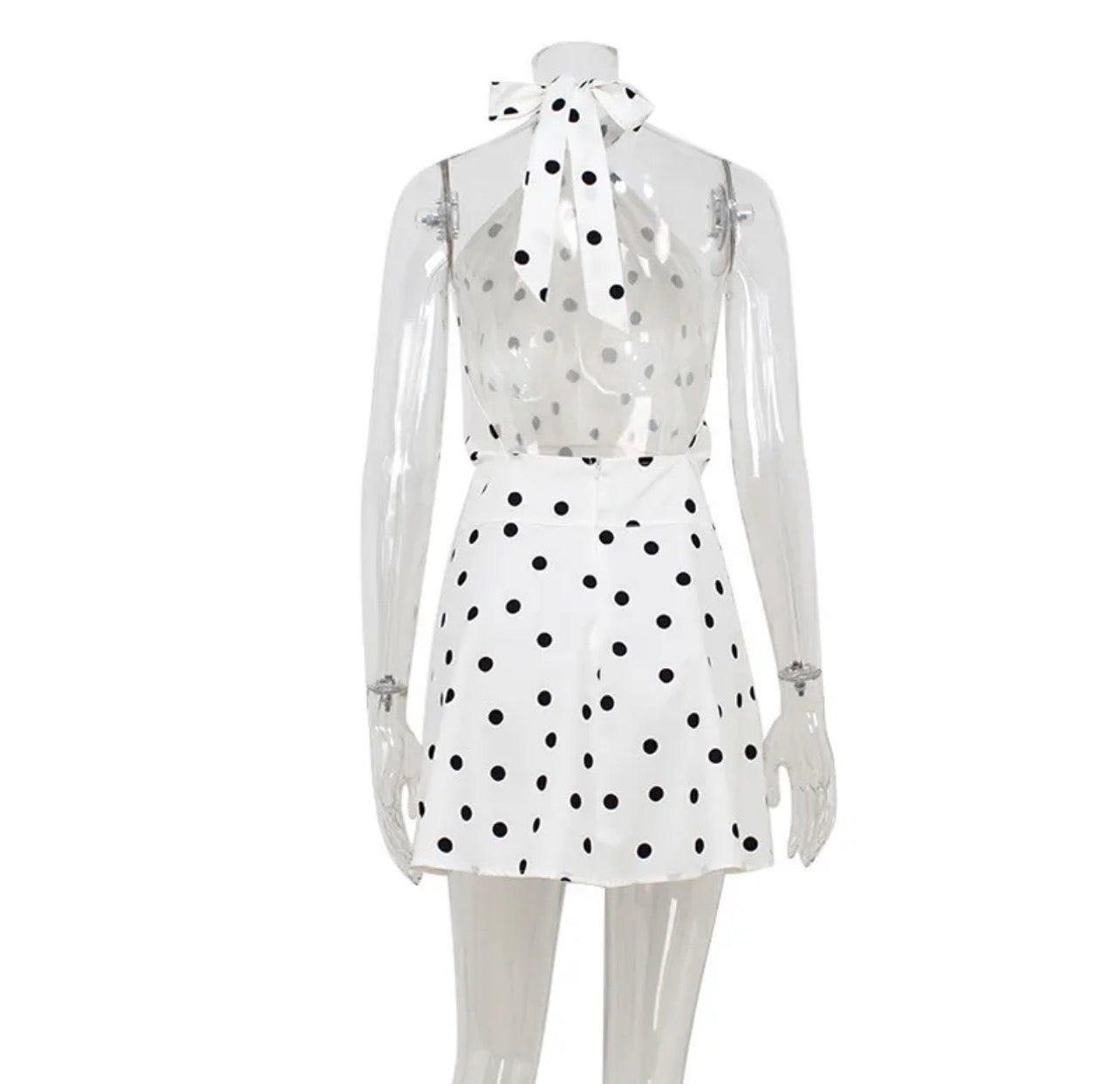 Vestido puntos halter