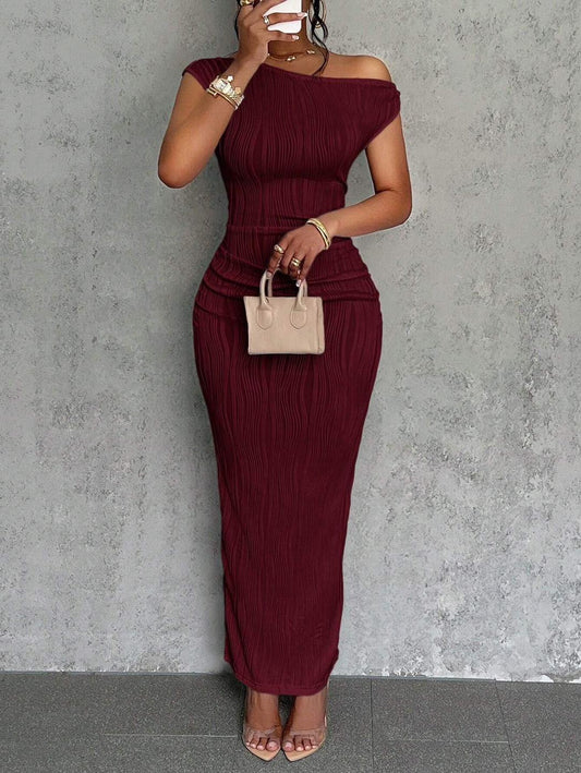 Vestido vino hombros