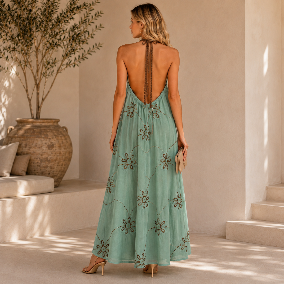 Vestido Halter Aqua