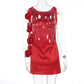 Vestido rojo flores