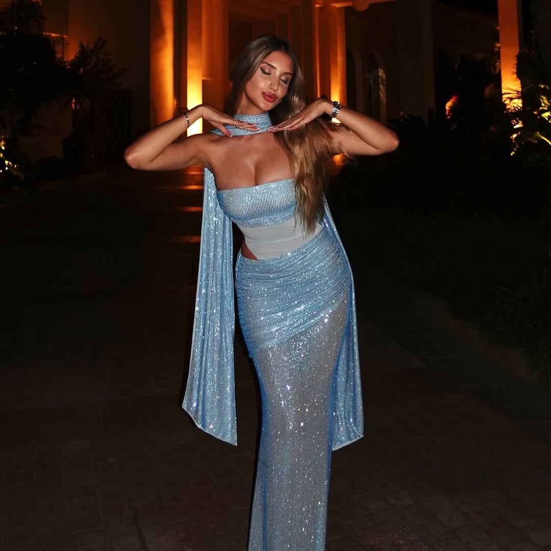 Vestido azul lentejuelas