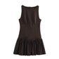 Vestido café lazos