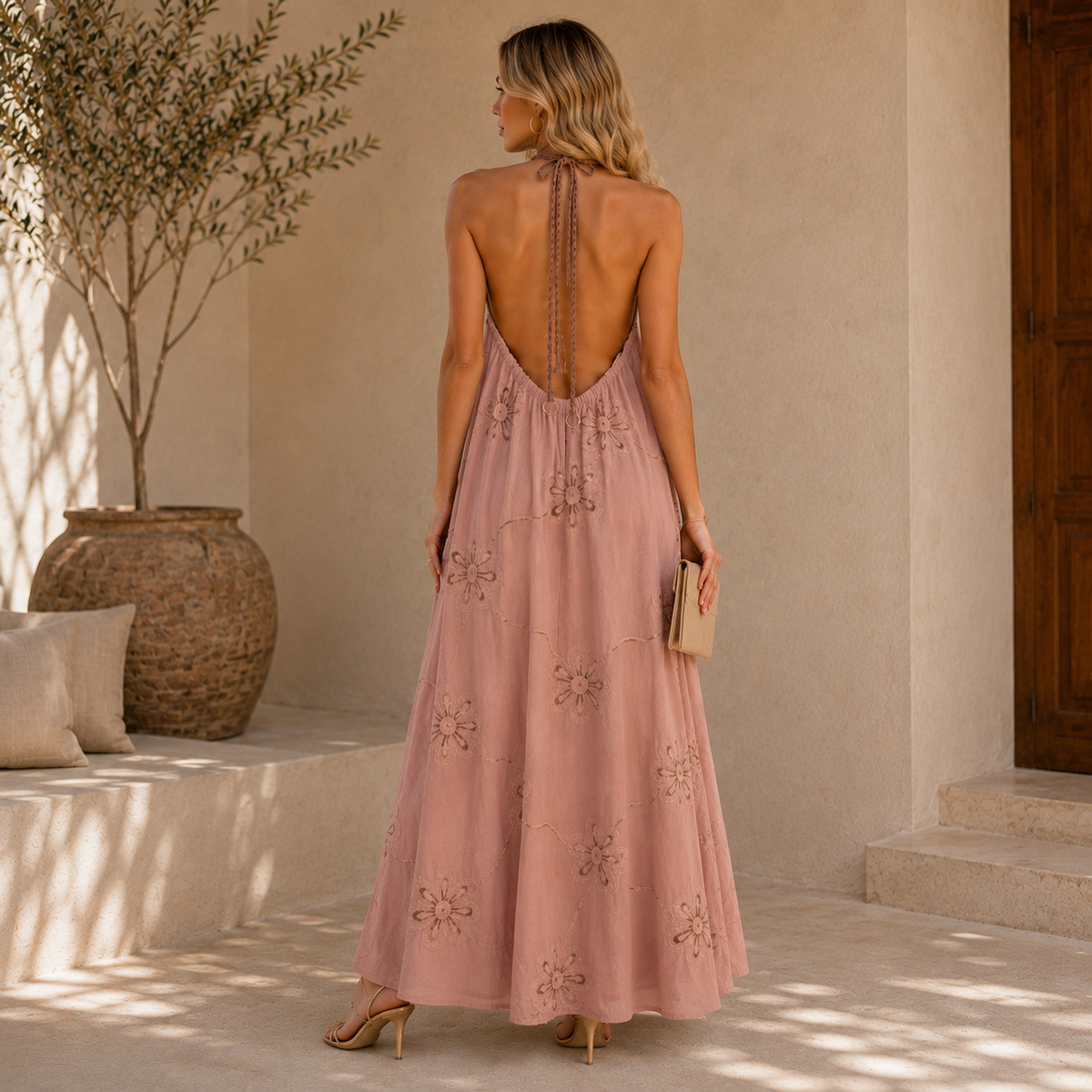 Vestido Halter Rosa