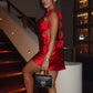 Vestido rojo flores