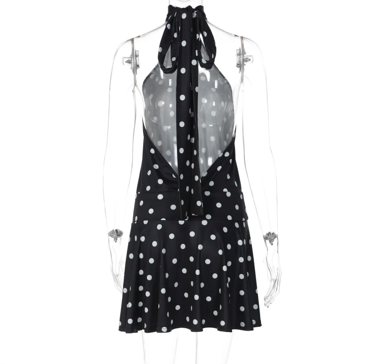 Vestido puntos halter