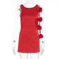 Vestido rojo flores