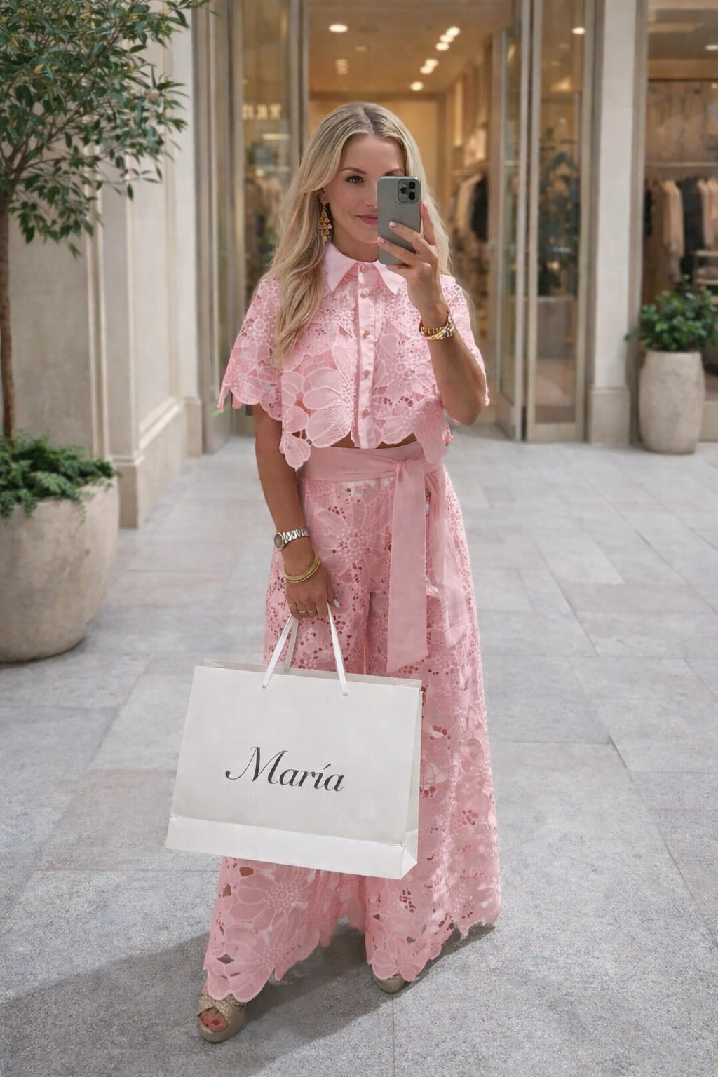Conjunto brocado Rosa