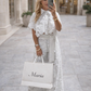 Conjunto brocado blanco
