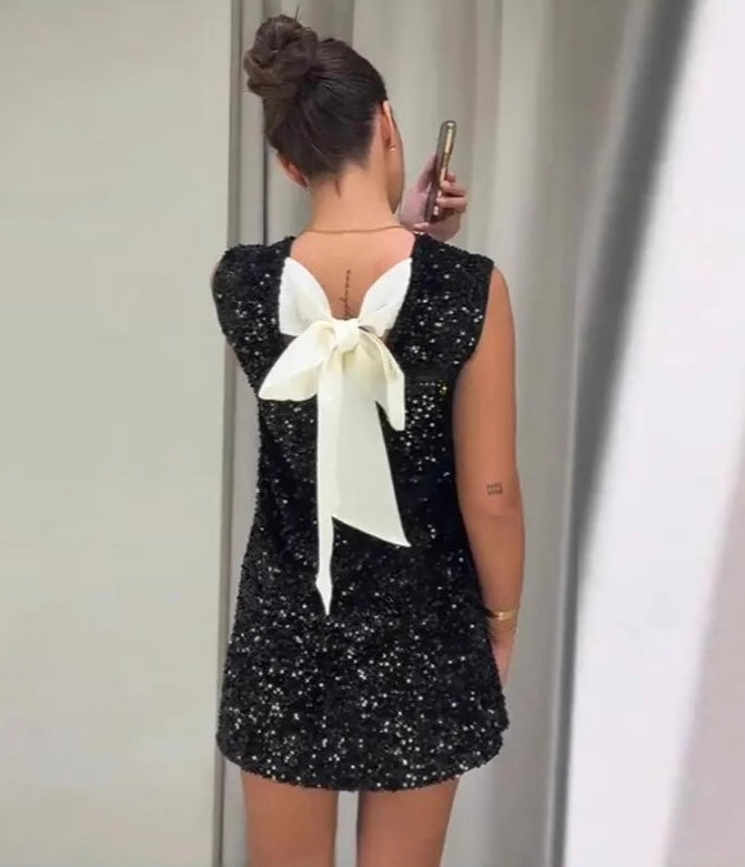 Vestido lentejuelas negro