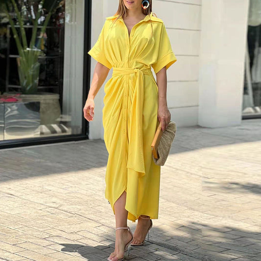 Vestido amarillo lazo
