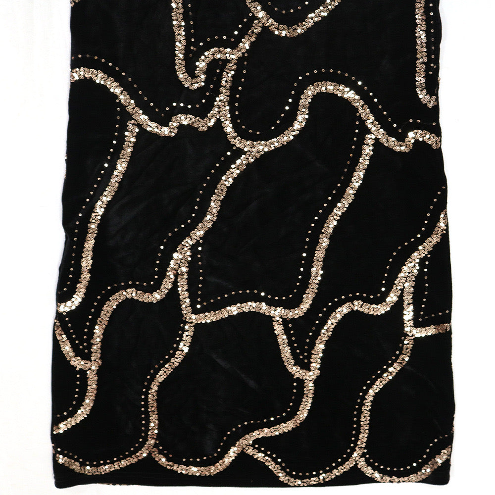 Vestido negro terciopelo con lentejuelas