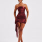 Vestido satinado rojo